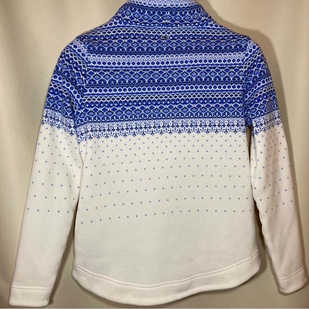 Vineyard Vines FairIsle Pullover Sweater Drawstring Funnel Neck Pockets Sz S - Picture 2 of 11